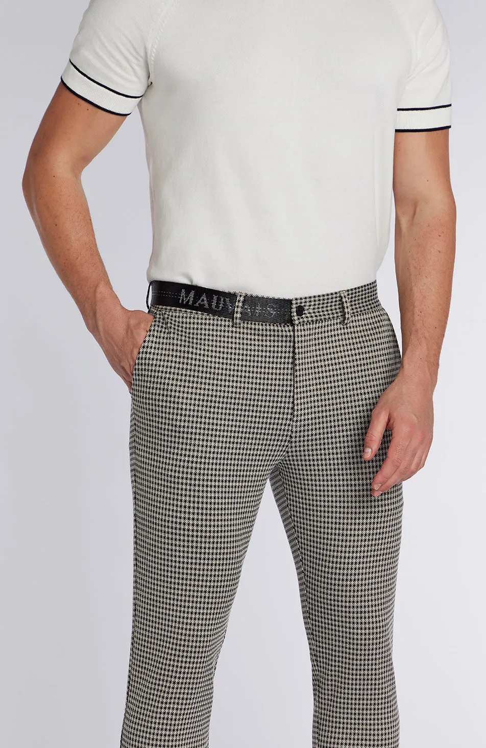 Signature Check Trousers with Half Belt
