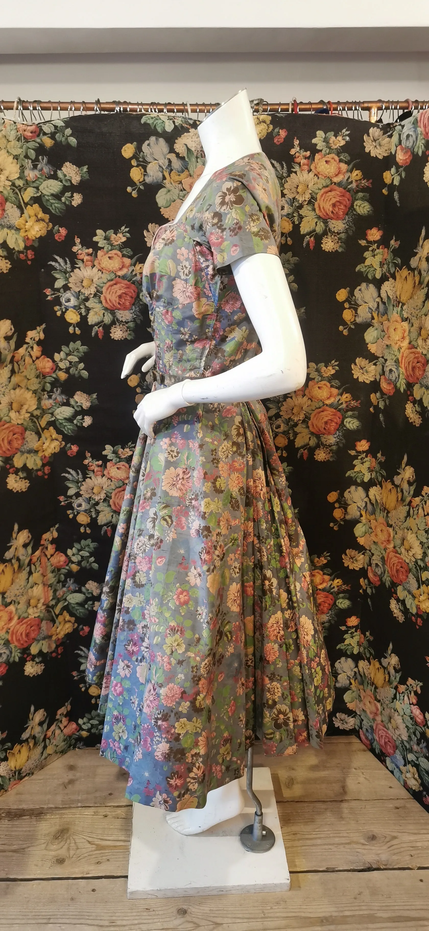 Silk floral jacket and dress