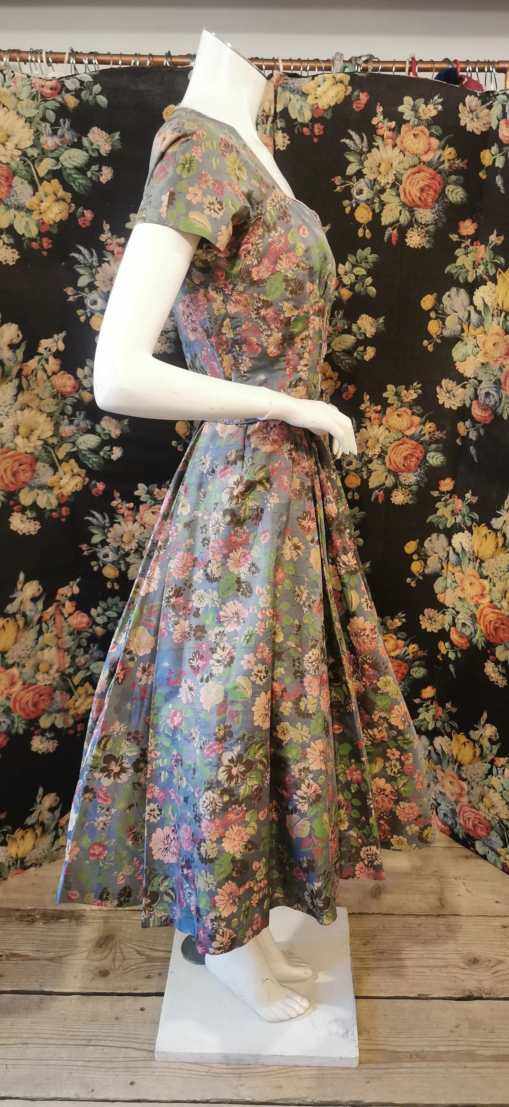 Silk floral jacket and dress