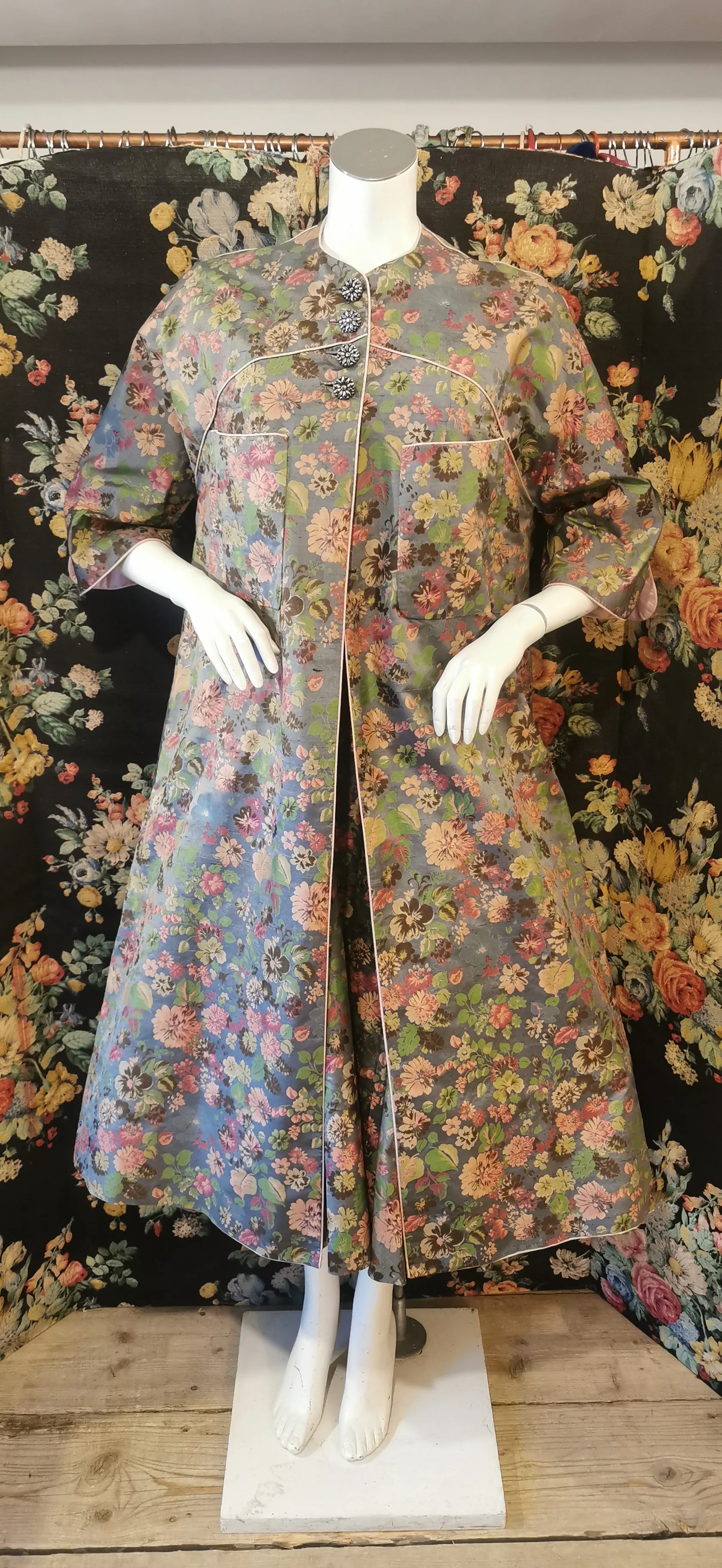 Silk floral jacket and dress