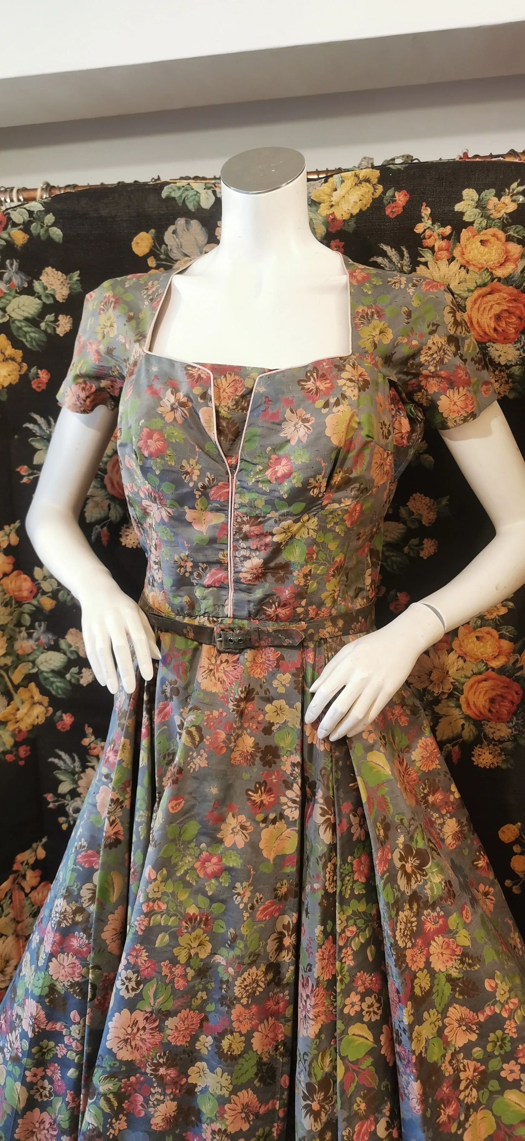 Silk floral jacket and dress