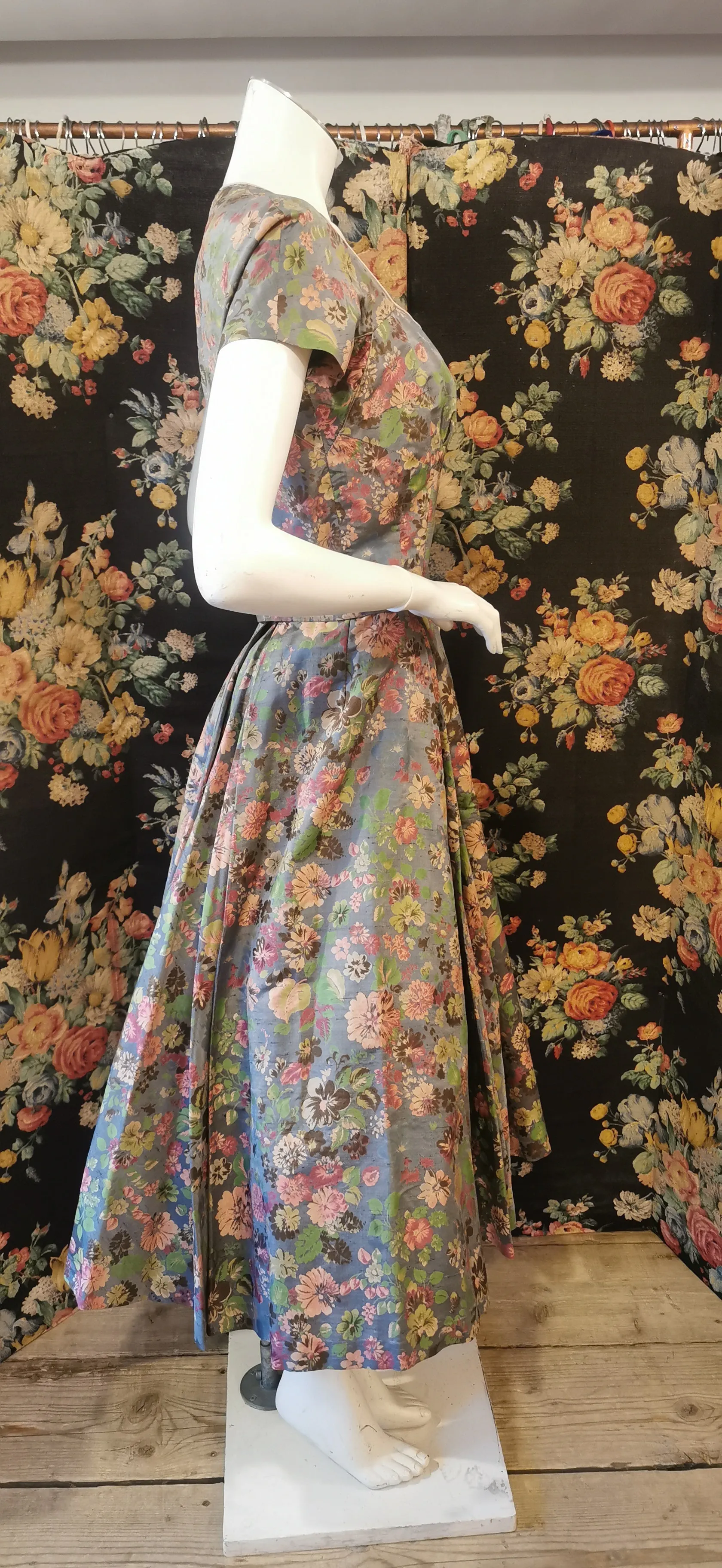 Silk floral jacket and dress