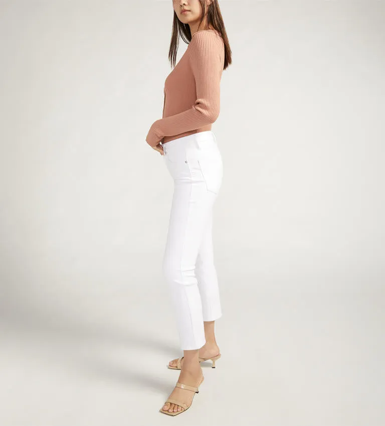 Silver Jeans Co. Isbister High Rise Straight Leg Jeans - White