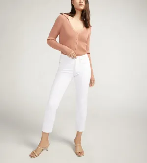 Silver Jeans Co. Isbister High Rise Straight Leg Jeans - White