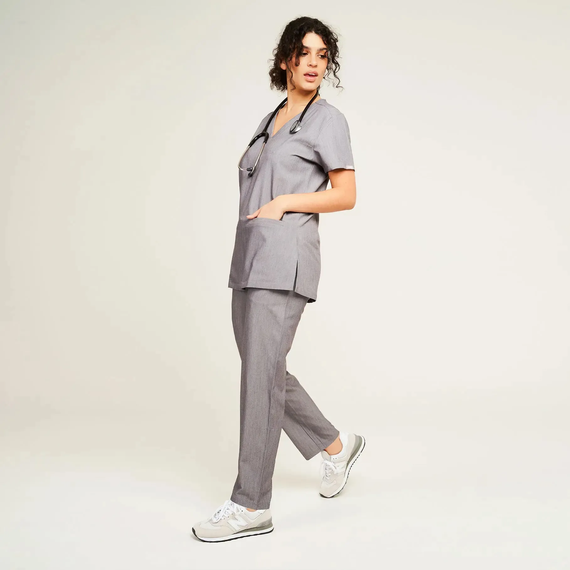 Simki Women's Arlo Straight Leg Scrub Trouser - Charcoal