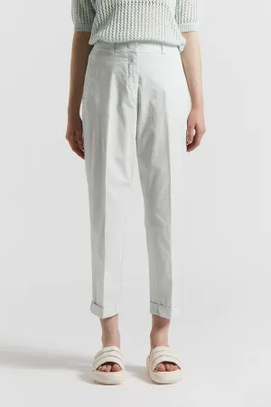 Slub stretch cotton canvas trousers