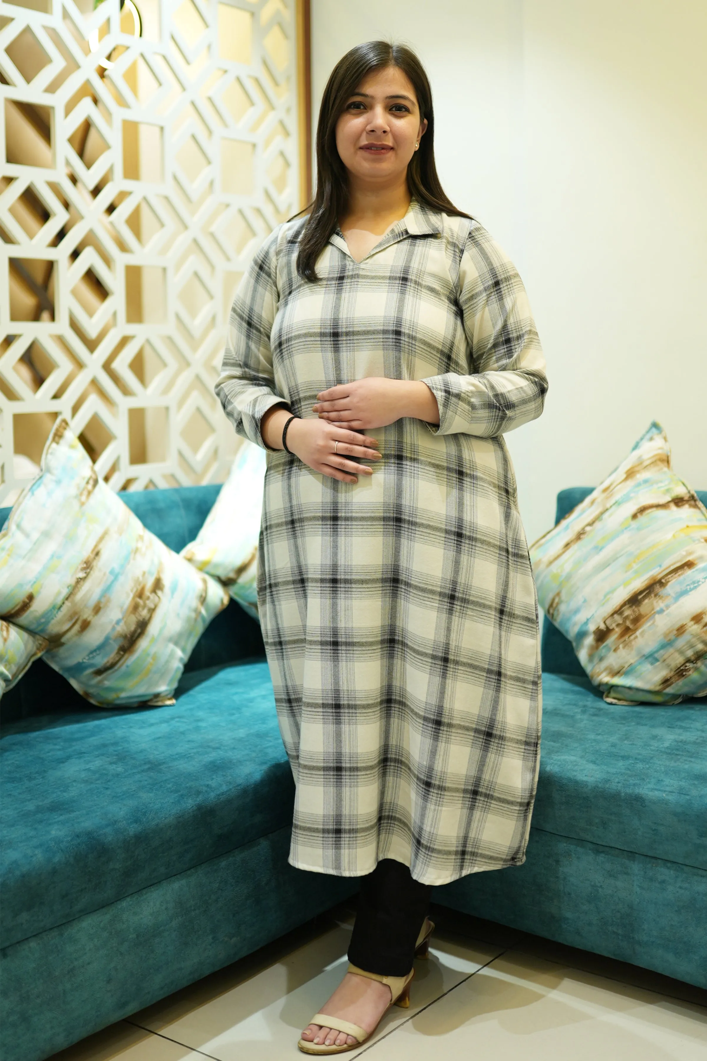 Snowy Shadow Woollen Kurta