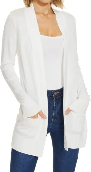 Spicy Sandia Women's Knit Cardigan Open Front Long Sleeve Sweater with Pockets Lightweight Fall Trendy Dressy Casual
