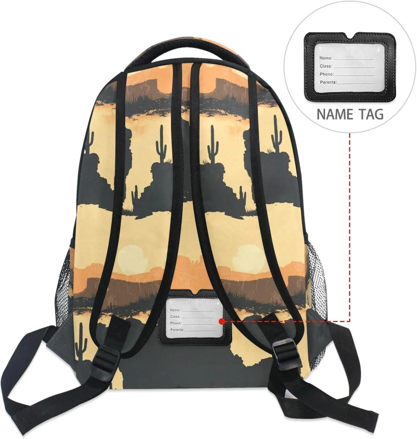 Sport Backpack for Men and Women Fashion Sports Backpack with Chest Strap for Travel Trip Western Cowboy Boho Cactus Boots Deep Canyons