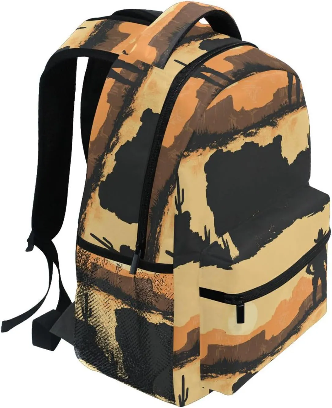 Sport Backpack for Men and Women Fashion Sports Backpack with Chest Strap for Travel Trip Western Cowboy Boho Cactus Boots Deep Canyons