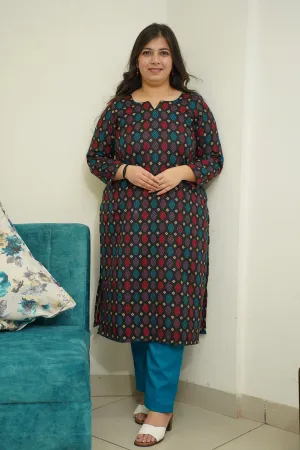 Starry Black Woollen Kurta