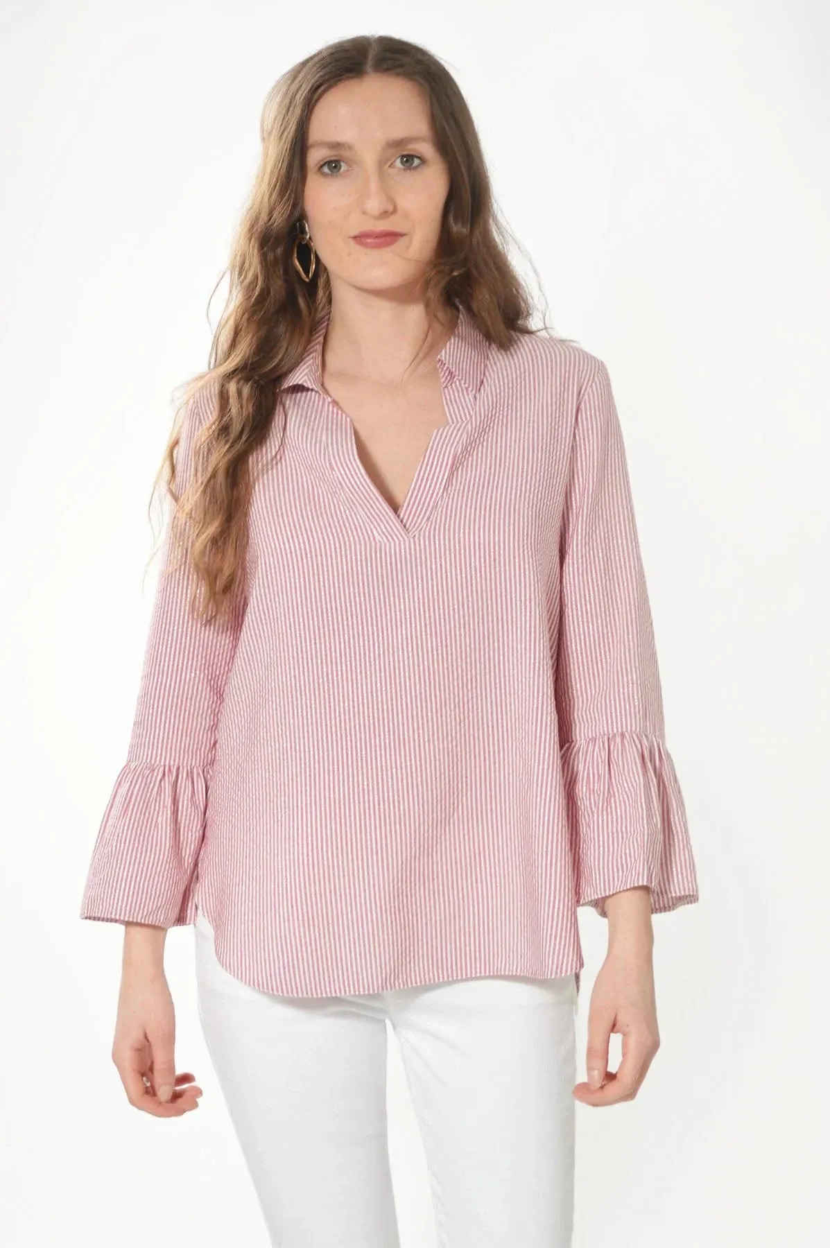 Striped Bell Sleeve Blouse