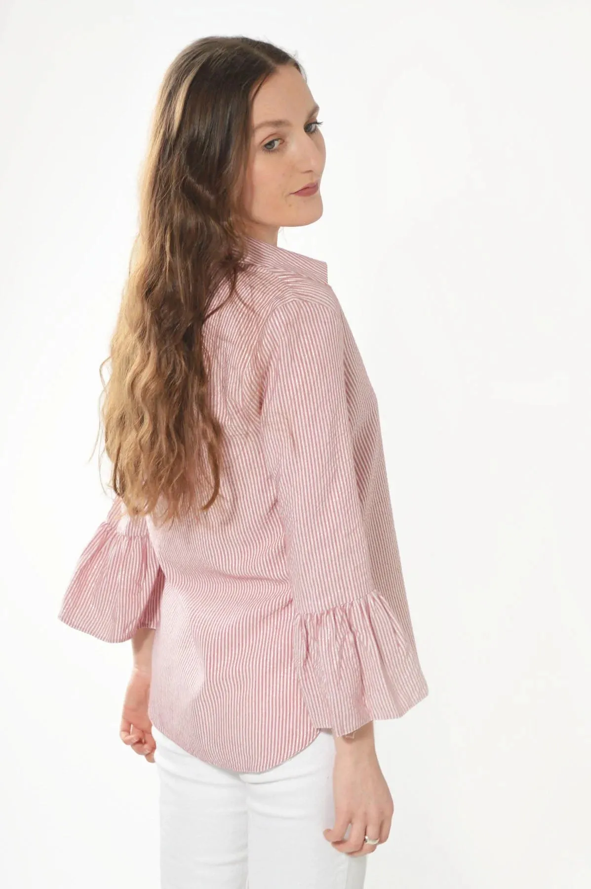 Striped Bell Sleeve Blouse