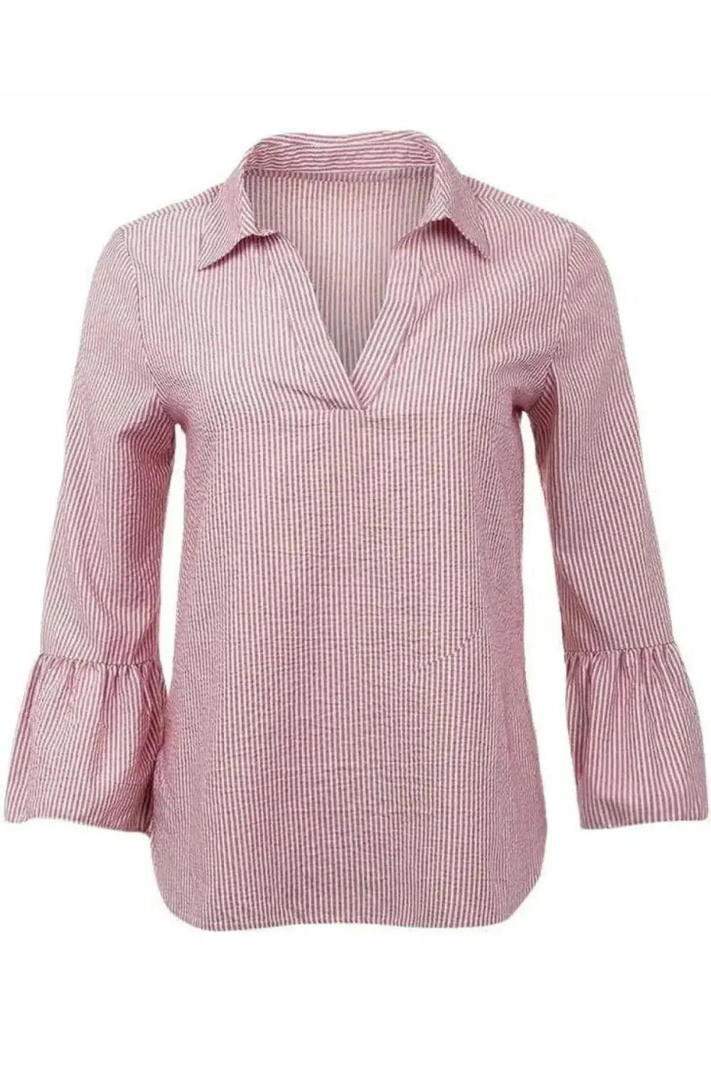 Striped Bell Sleeve Blouse