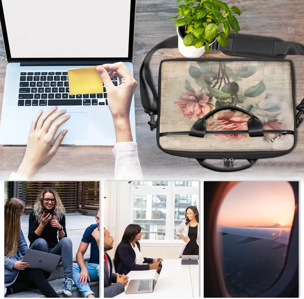 Summer Fun Style Laptop Shoulder Bag for Tablet Computer Notebook Sleeve Messenger Carrying Case Briefcase Tote
