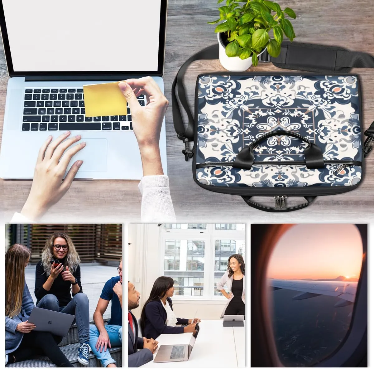 Summer Fun Style Laptop Shoulder Bag for Tablet Computer Notebook Sleeve Messenger Carrying Case Briefcase Tote