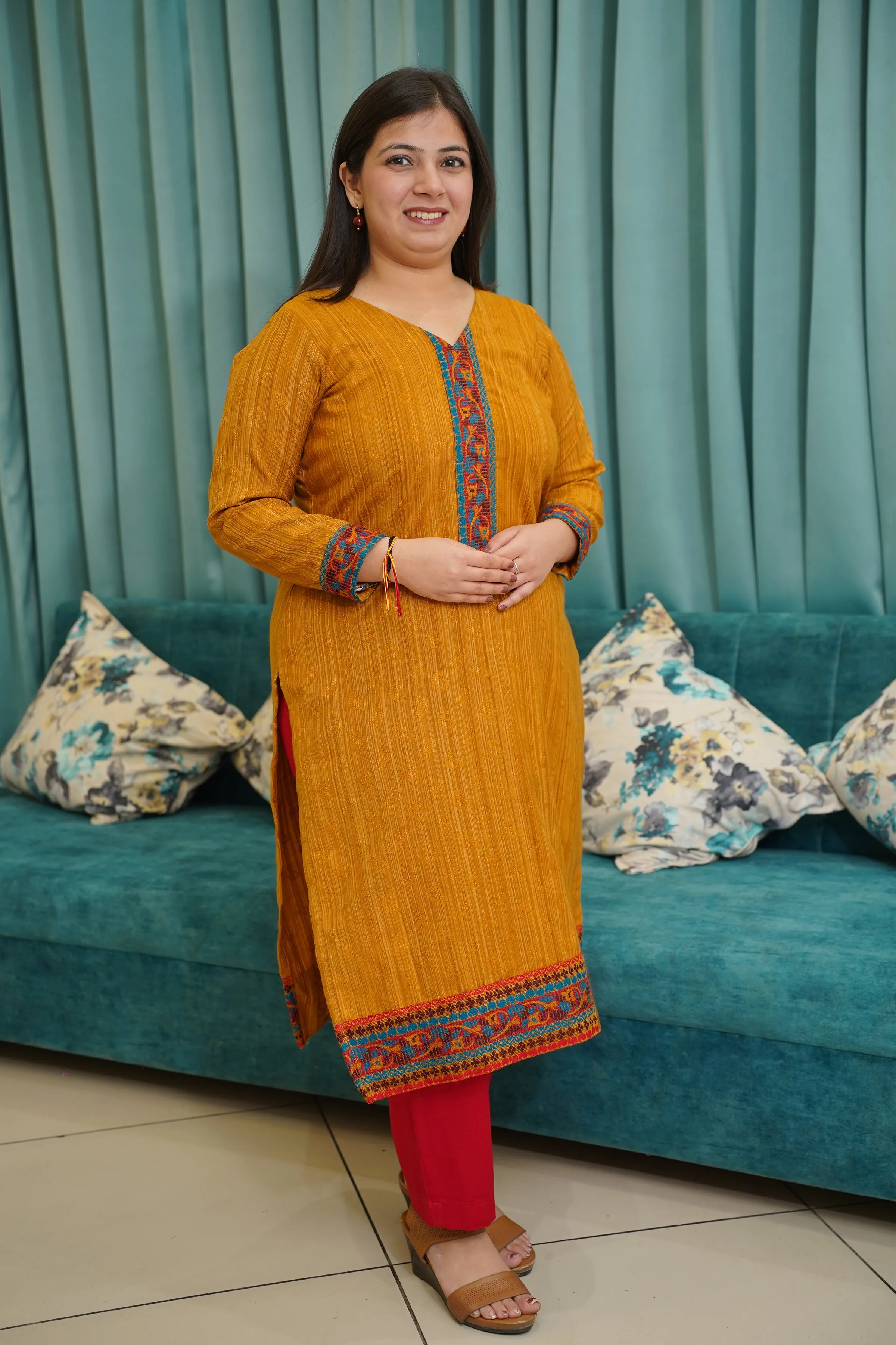 Sunlit Blaze Woollen Kurta Set