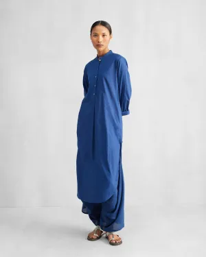 The Basic Long Length Kurta Set - Navy