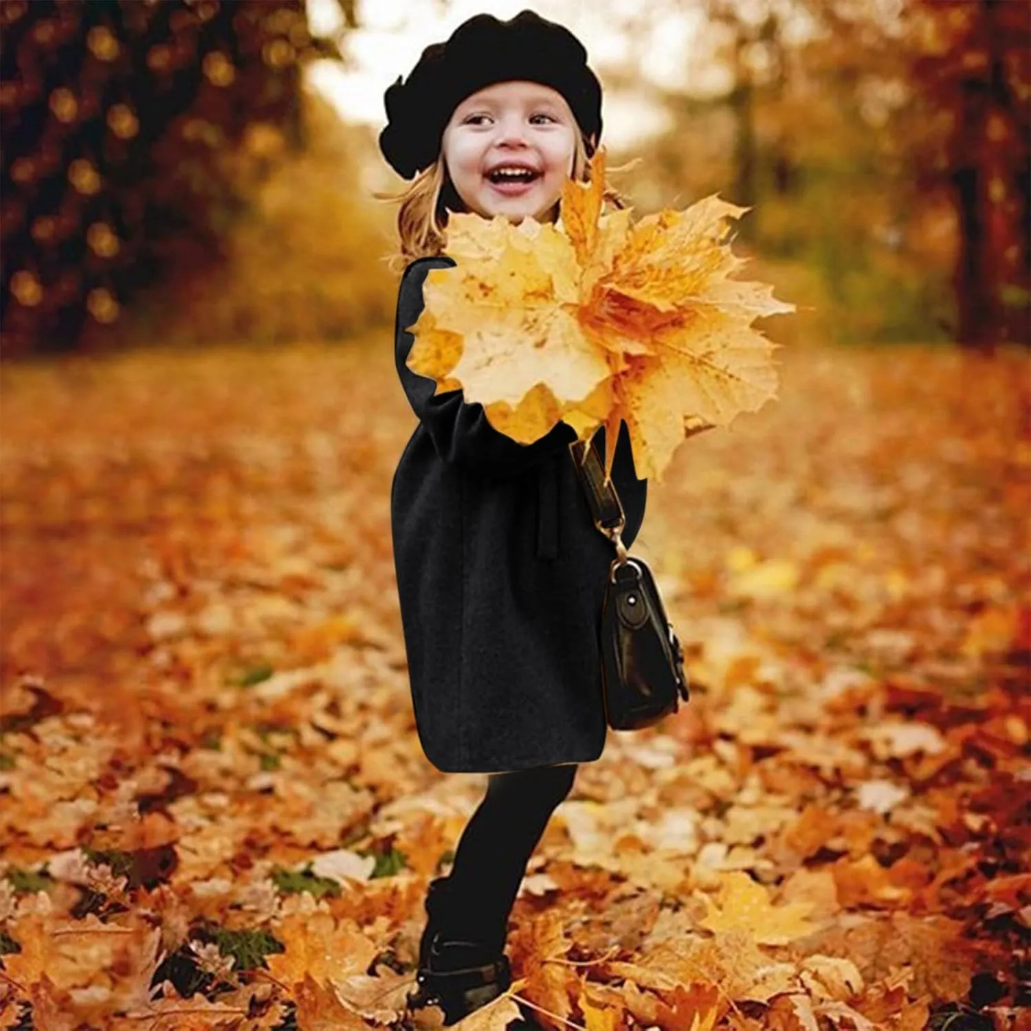 Toddler Kids Fall Winter Jackets Girls Woolen Double-Breasted Trench Coat Lapel Baby Girls Trench  Coat