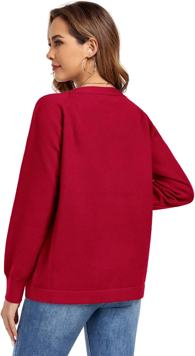 TownCat Women's Knit Cardigan Sweaters with Pocket Lightweight Long Sleeve Open Front Cardigans