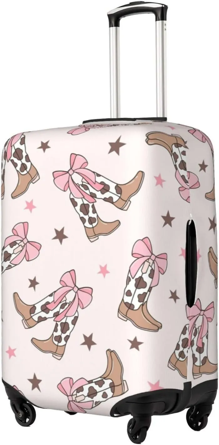Travel Luggage Cover,Bows Cowgirl Boots Suitcase Protector Protector Spandex Anti-Scratch Washable, Suitcase Cover For Wheeled Suitcase Kid Adult Travel Baggage Accessories,X-Large