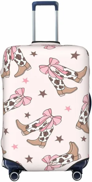 Travel Luggage Cover,Bows Cowgirl Boots Suitcase Protector Protector Spandex Anti-Scratch Washable, Suitcase Cover For Wheeled Suitcase Kid Adult Travel Baggage Accessories,X-Large
