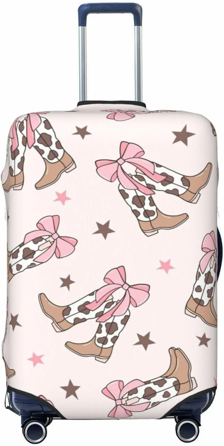 Travel Luggage Cover,Bows Cowgirl Boots Suitcase Protector Protector Spandex Anti-Scratch Washable, Suitcase Cover For Wheeled Suitcase Kid Adult Travel Baggage Accessories,X-Large