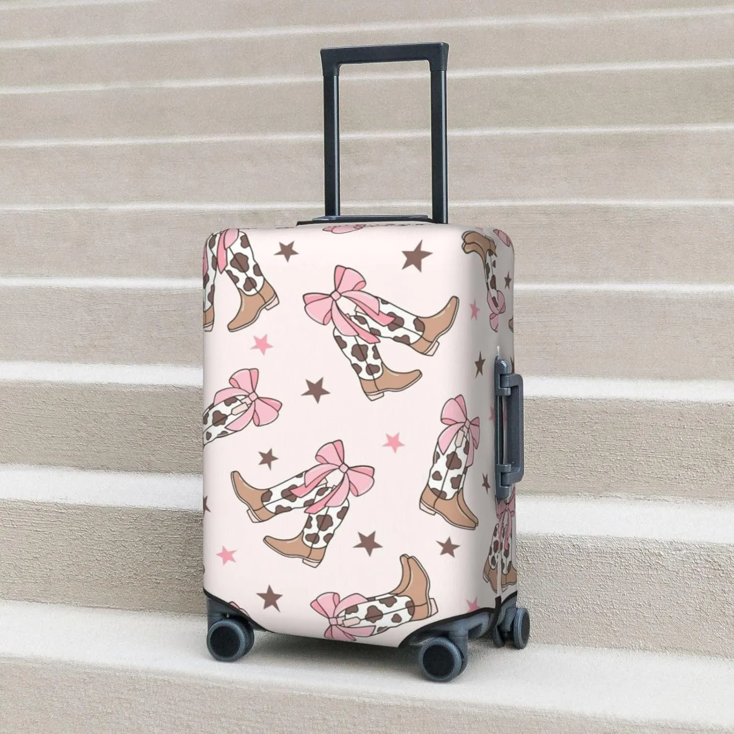 Travel Luggage Cover,Bows Cowgirl Boots Suitcase Protector Protector Spandex Anti-Scratch Washable, Suitcase Cover For Wheeled Suitcase Kid Adult Travel Baggage Accessories,X-Large