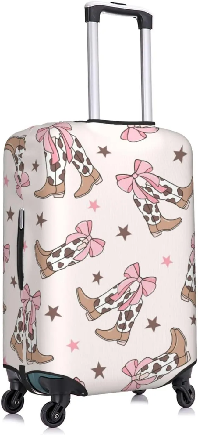 Travel Luggage Cover,Bows Cowgirl Boots Suitcase Protector Protector Spandex Anti-Scratch Washable, Suitcase Cover For Wheeled Suitcase Kid Adult Travel Baggage Accessories,X-Large