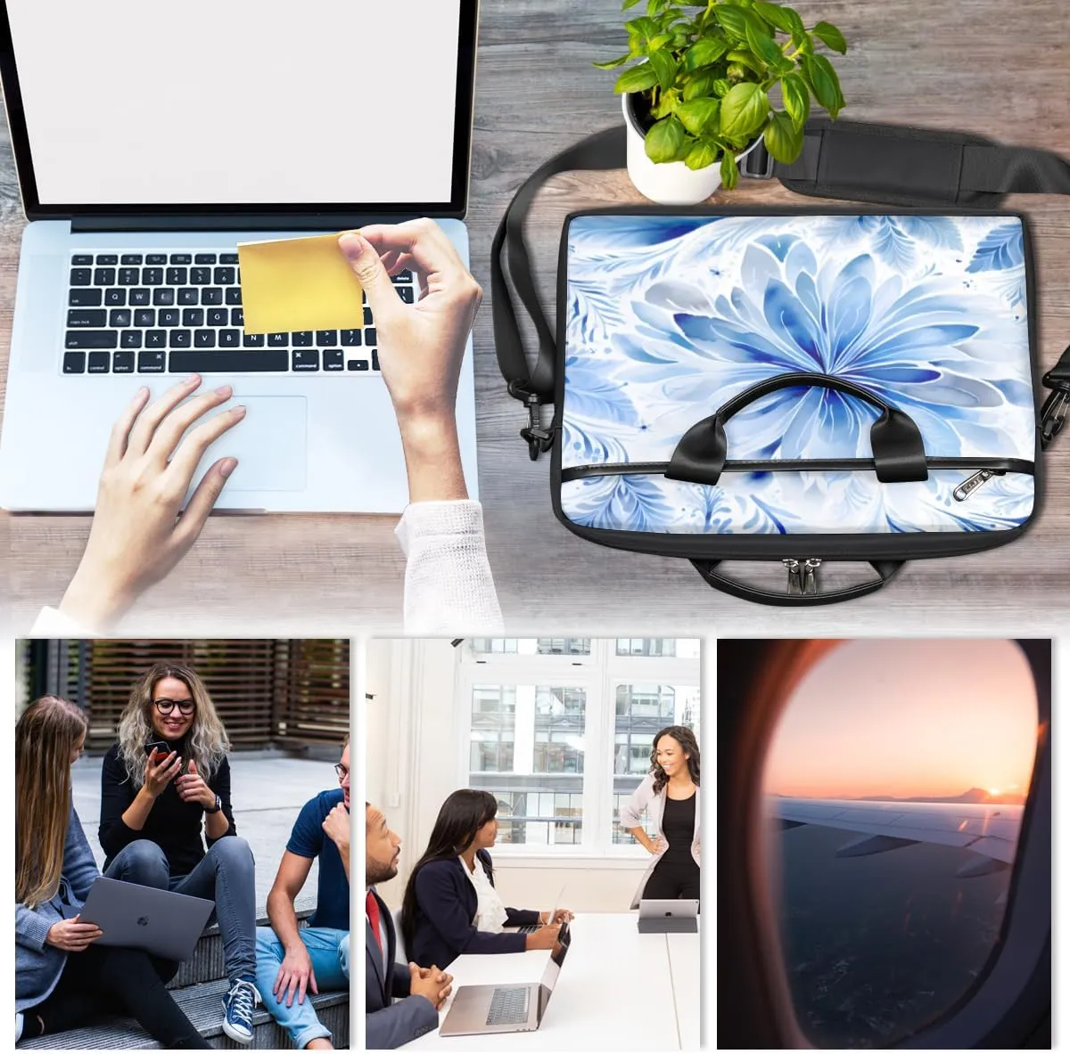Tree Fun Design Laptop Shoulder Bag for Tablet Computer Notebook Sleeve Messenger Carrying Case Briefcase Tote