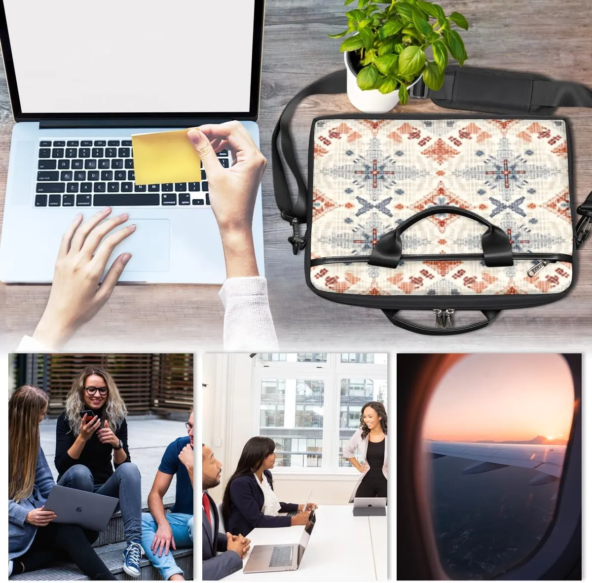 Tree Fun Design Laptop Shoulder Bag for Tablet Computer Notebook Sleeve Messenger Carrying Case Briefcase Tote