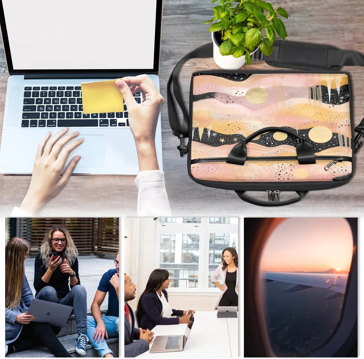 Tree Fun Design Laptop Shoulder Bag for Tablet Computer Notebook Sleeve Messenger Carrying Case Briefcase Tote