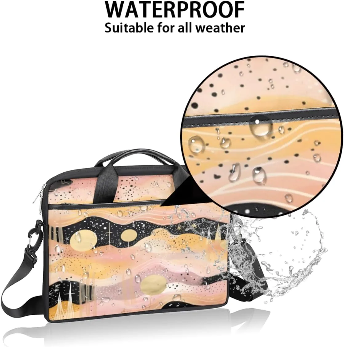 Tree Fun Design Laptop Shoulder Bag for Tablet Computer Notebook Sleeve Messenger Carrying Case Briefcase Tote