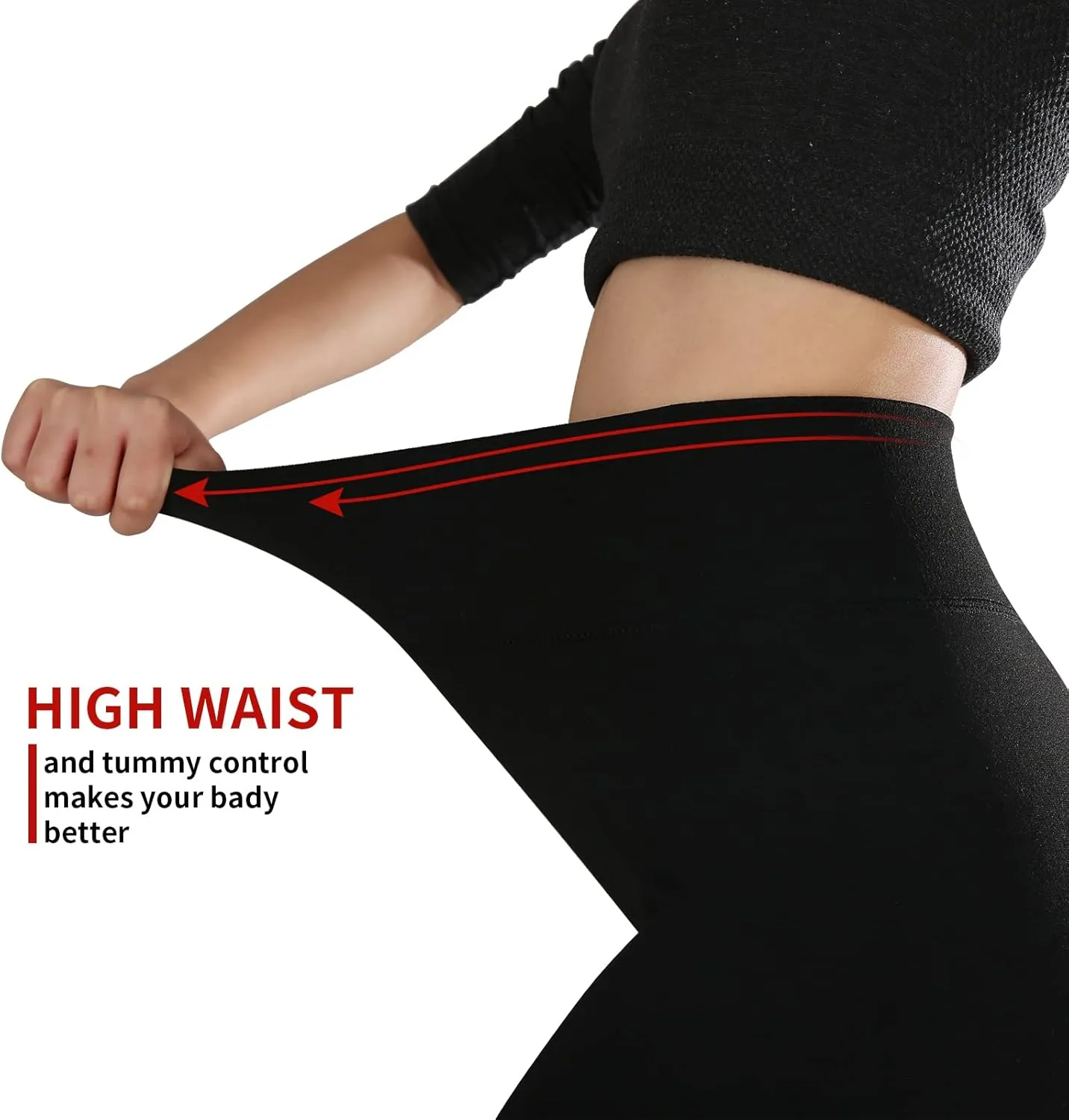 TRIUNION 3 Pack Fleece Lined Leggings Women High Waisted Thermal Winter Yoga Pants for Women Warm Running Workout Leggings