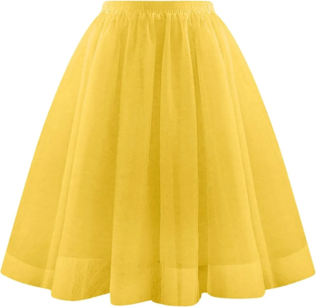 Tulle Skirts for Women Midi Layered Skorts Elastic High Waisted A Line Skirt Tutu Skirt for Prom Party