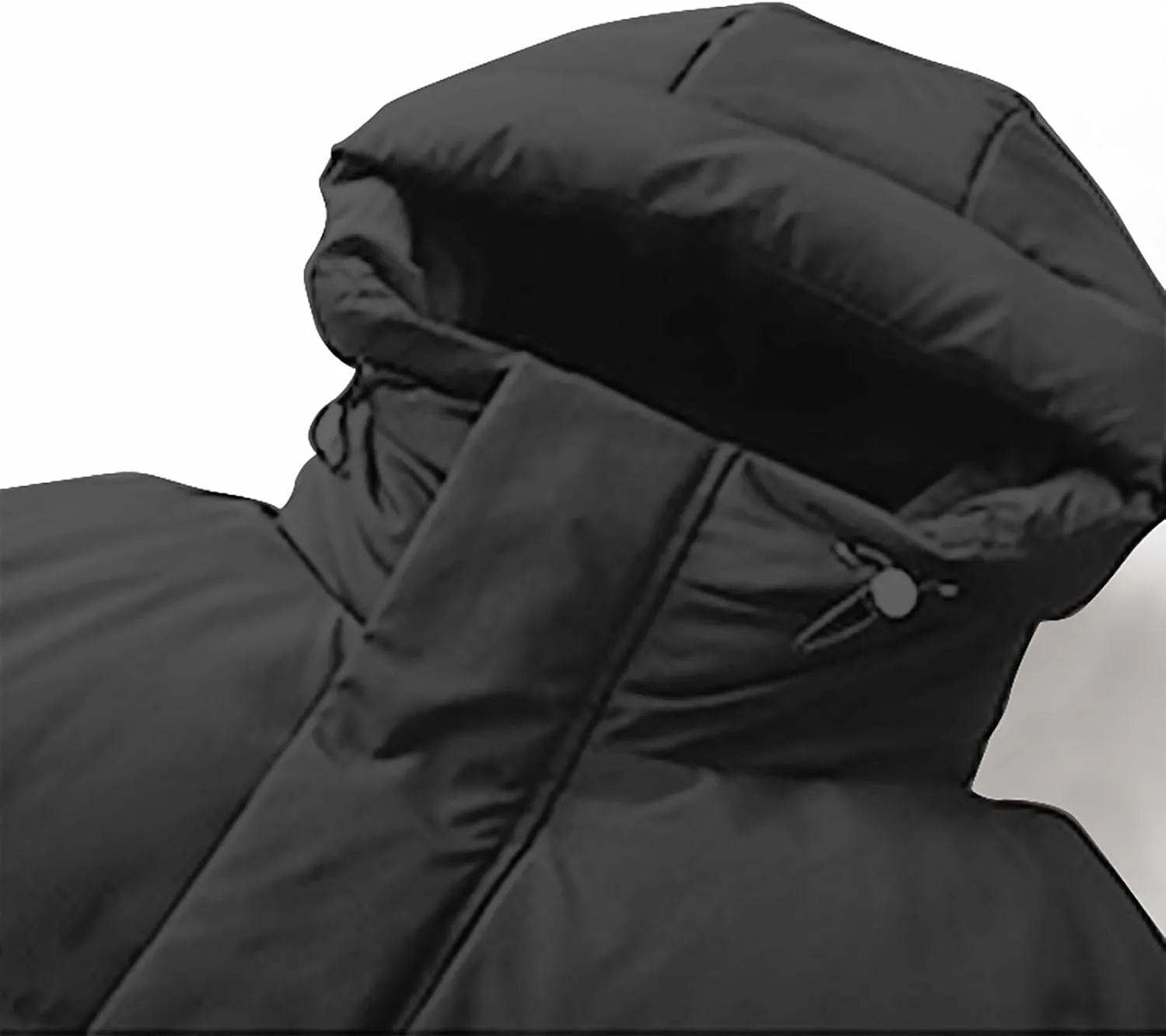 Uillui Long Lightweight Puffer Coat Men Waterproof Warm Winter Quilted Down Jackets with Hood Thick Parka Hooded Ski Jackets