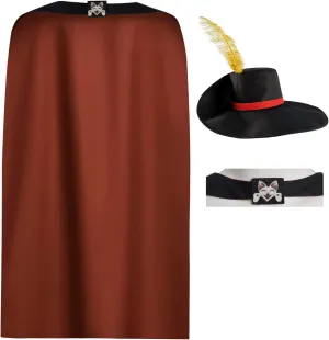 Unisex Puss Costume Cloak Hat Cat in Boots Cosplay Cape Cap Set Halloween Outfits Puss Robe Belt Suit