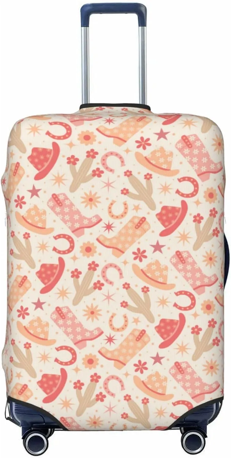 VOSERY Luggage Cover Protector Suitcase Cover - Cowgirl Boots 4 High Elasticity Suitcase Cover for Luggage