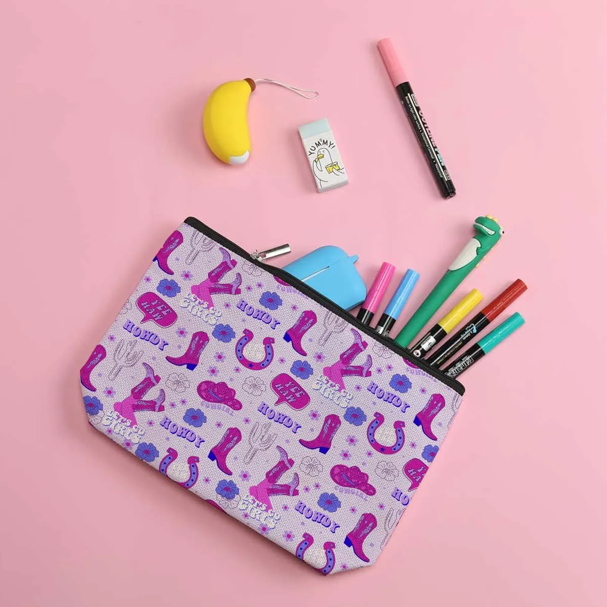 Western Makeup Bag Western Gifts for Women Western Stuff Cowgirl Gifts Country Gifts Vintage Cosmetic Bag Zipper Pouch for Mothers Day Graduation Birthday-Boots-purple2