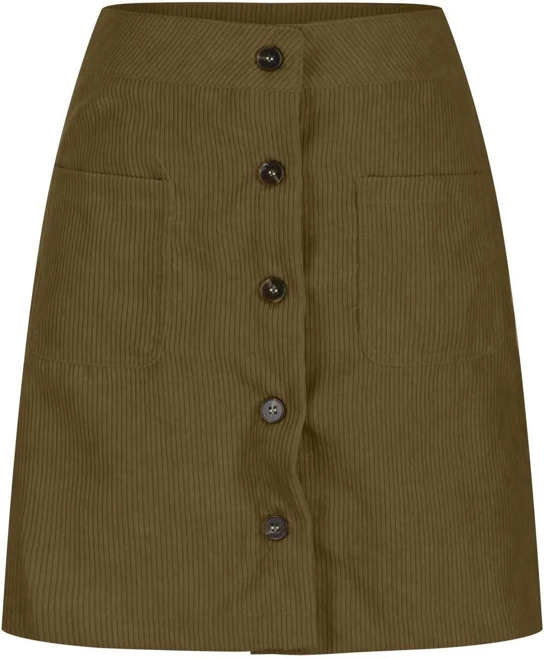 Women Corduroy Skirt Suede Pencil Skirts Office High Waist Button Bodycon Dress Knee Length Summer Elegant Dresses