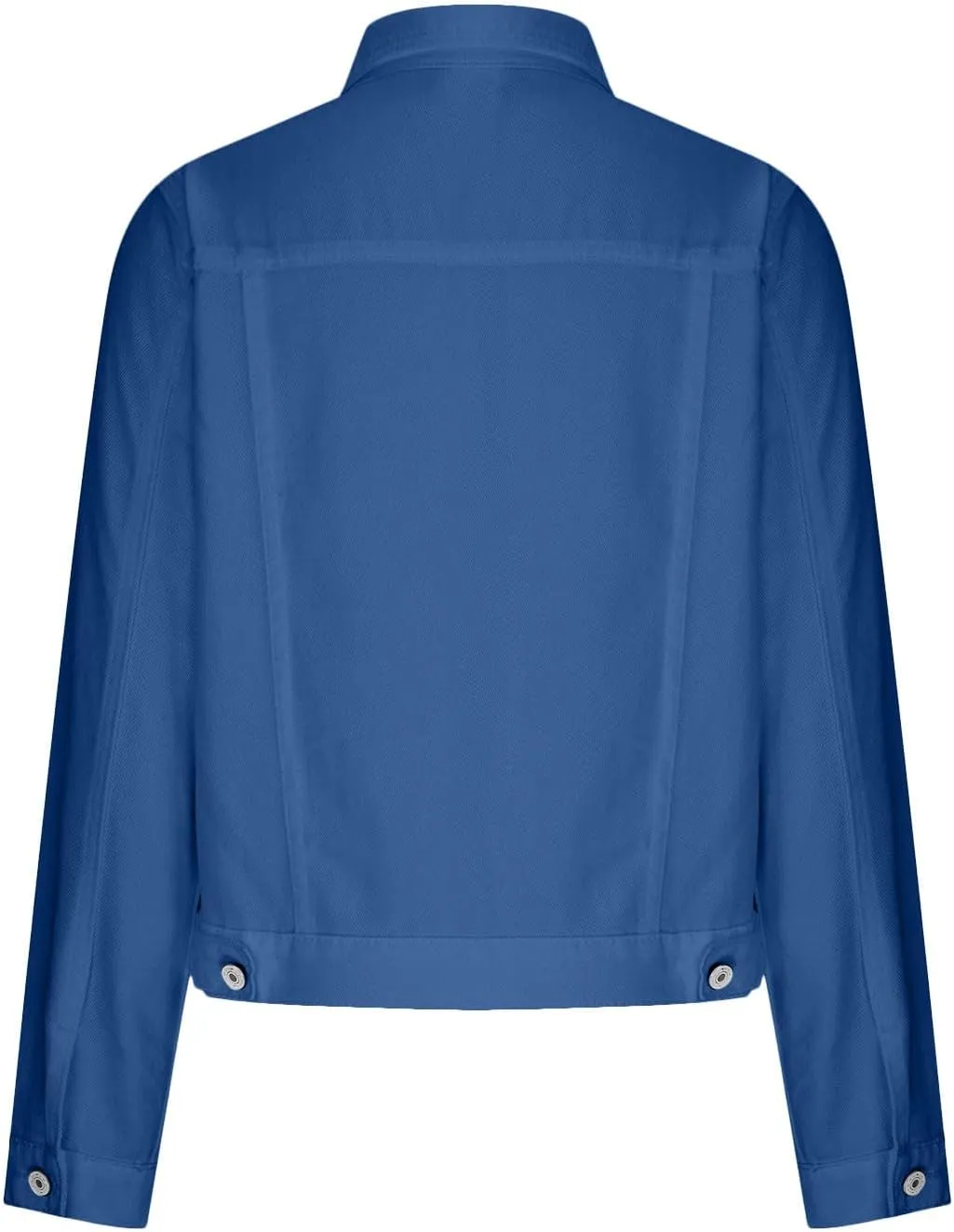 Women Denim Jacket Coats Long Sleeves Pocket Fashion Cardigan Solid Color Open Front Outerwear Jackets Comfy