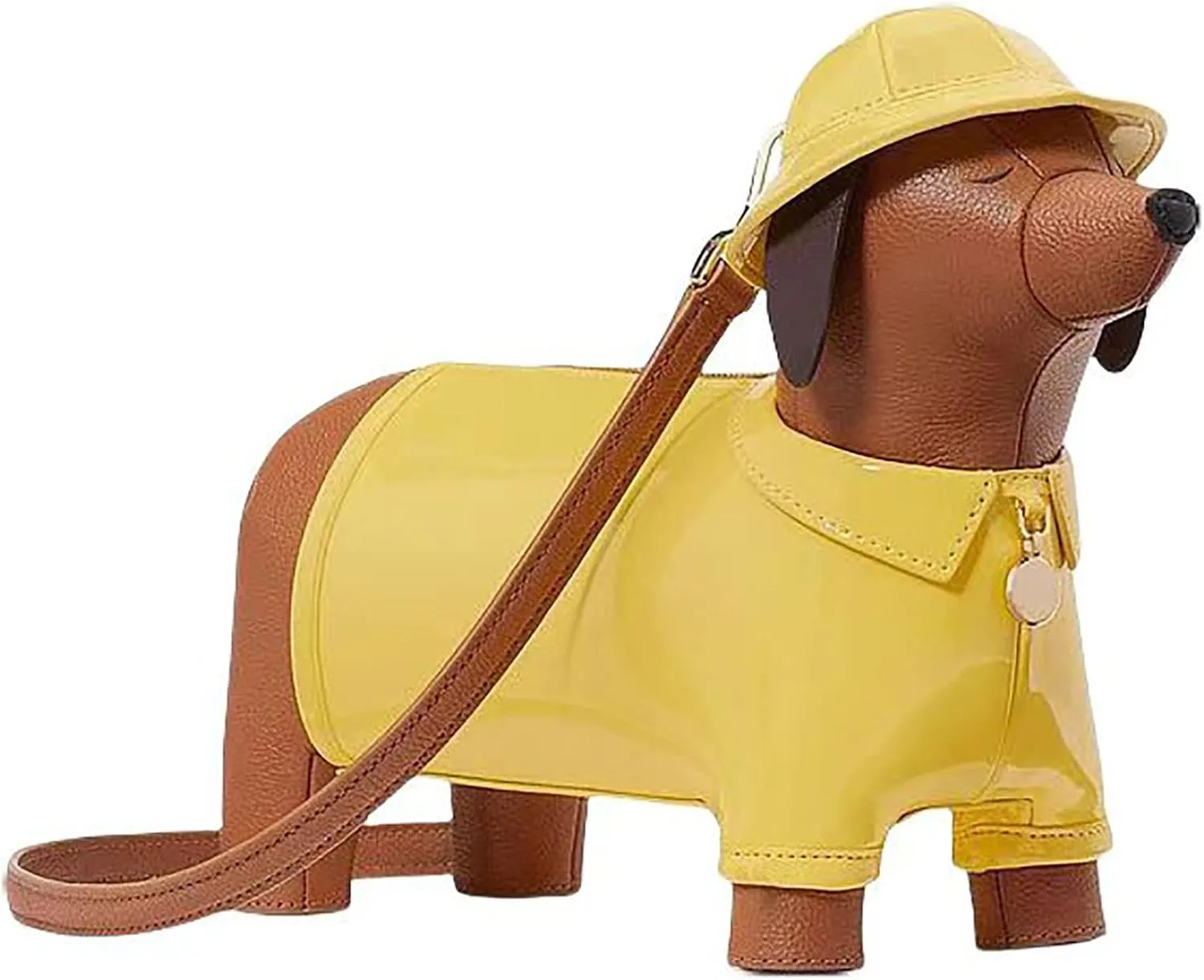 Women Fun Dog Shaped Crossbody Shoulder Bag Handbag PU Leather Unique Novelty Dog Shaped Purse