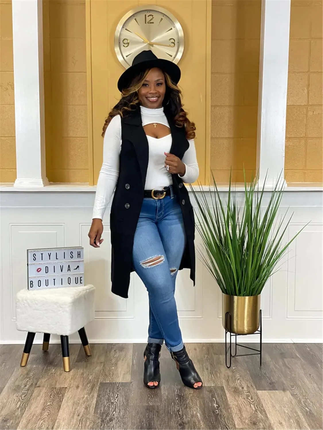 Women Long Sweater Vest Cardigans Sexy Sleeveless Ribbed Casual Jacket Coat Club