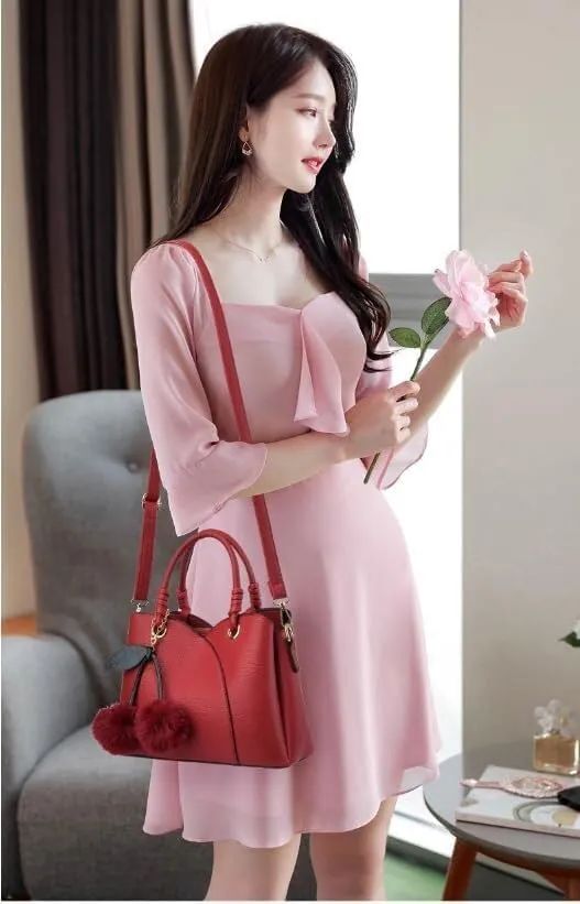 Women Stiching Crossbody Top Handle Bags And Shoulder Bag Large Capacity Color Block Satchel Hobo Purses Tote Wallets