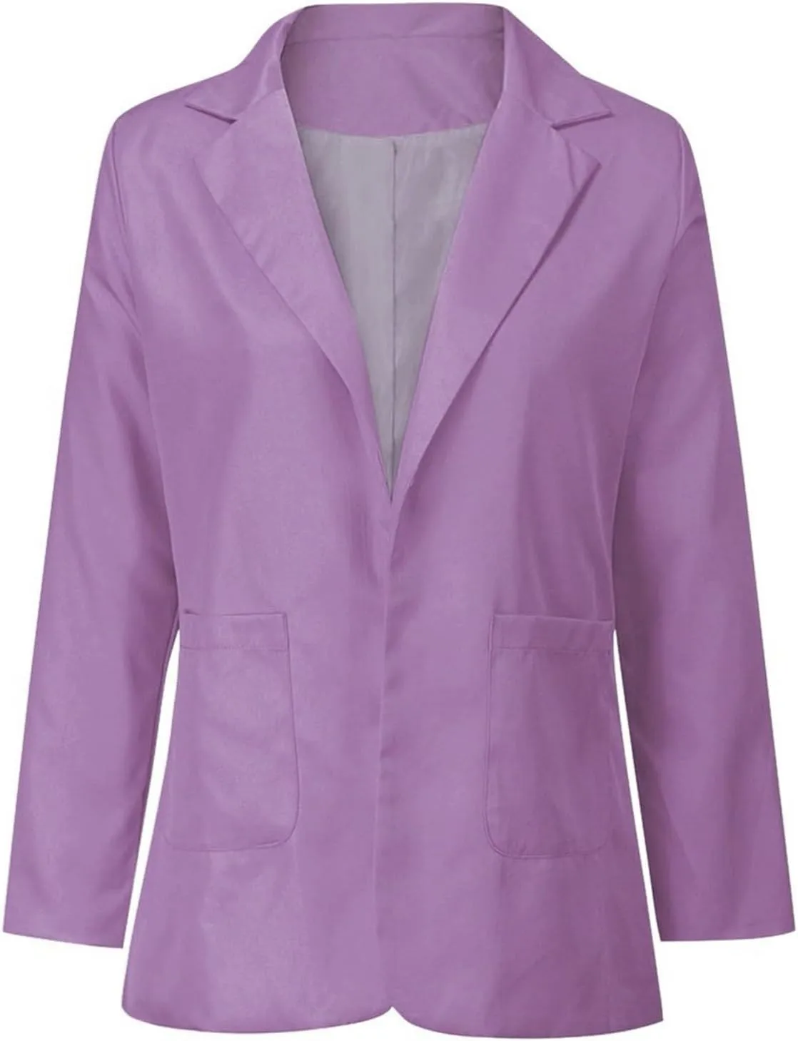 Womens 2024 Fashion Solid Overcoat Open Front Long Sleeve Outwear Lightweight Loose Oversized Jacket Coat Work Clothes