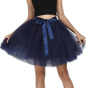 Women's A-Line High Waisted Midi Skirt Skirts for Women Trendy Lady's Princess Tutu Skirt Tulle Midi Knee Jean