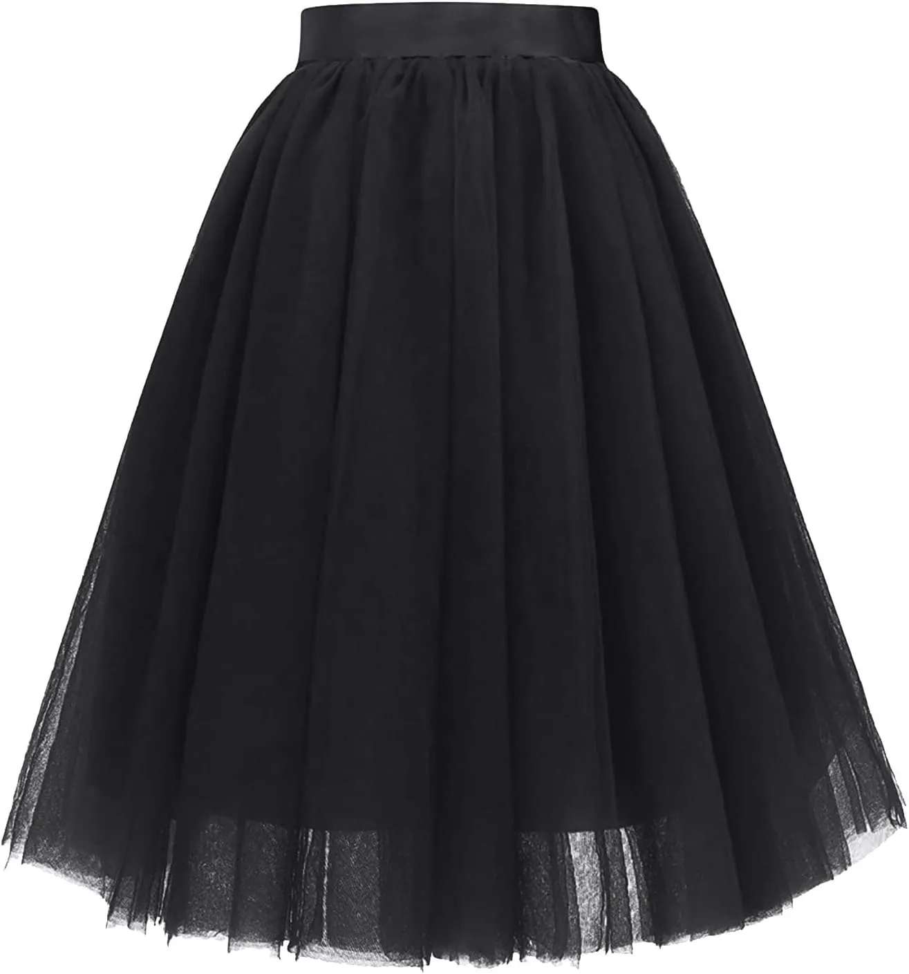 Women's A-Line High Waisted Midi Skirt Women's Classic Layered Tulle Skirt for Adult Teen Ballet Dance Skirts