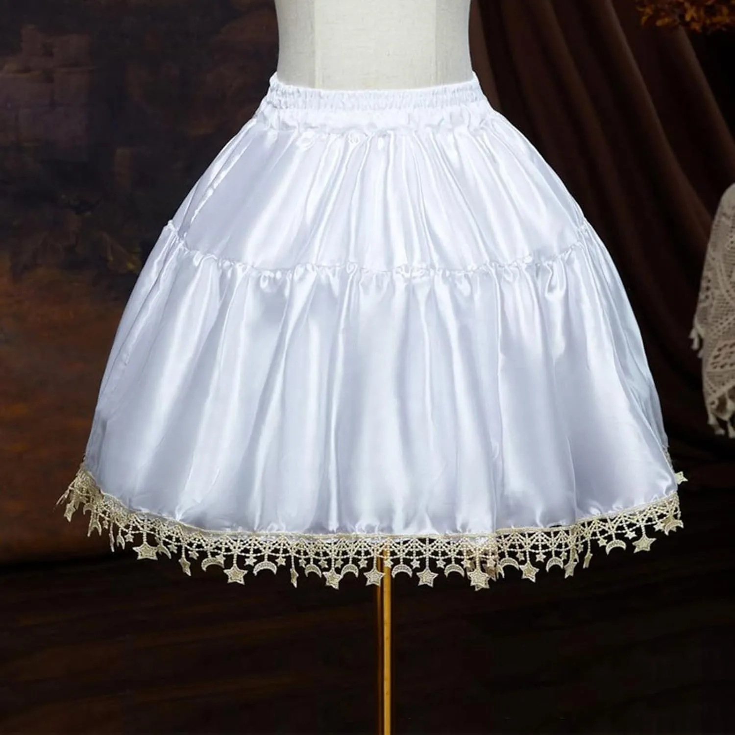 Women's A-Line High Waisted Midi Skirt Women's White Skirts Elegant Layered Short Tulle Skirt A-line Pleated