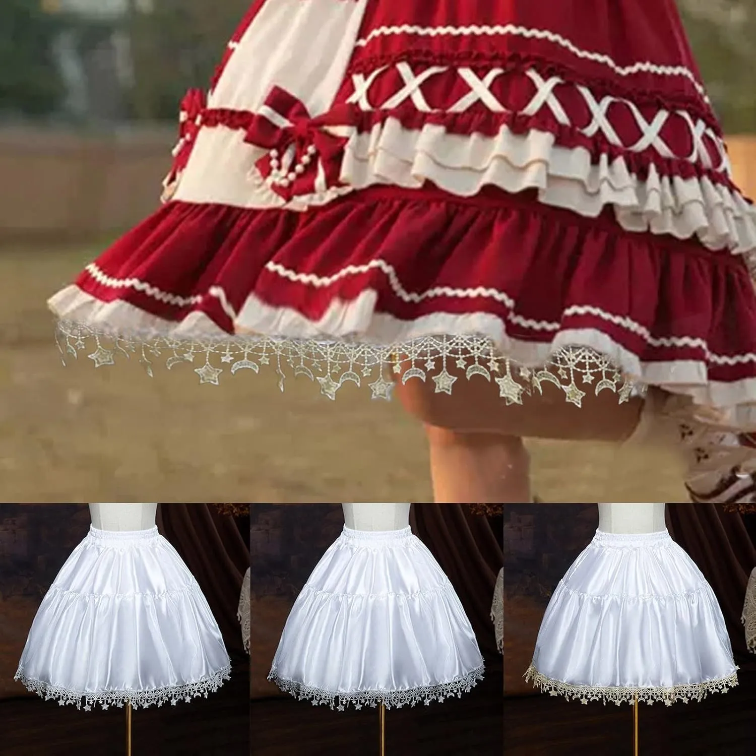 Women's A-Line High Waisted Midi Skirt Women's White Skirts Elegant Layered Short Tulle Skirt A-line Pleated