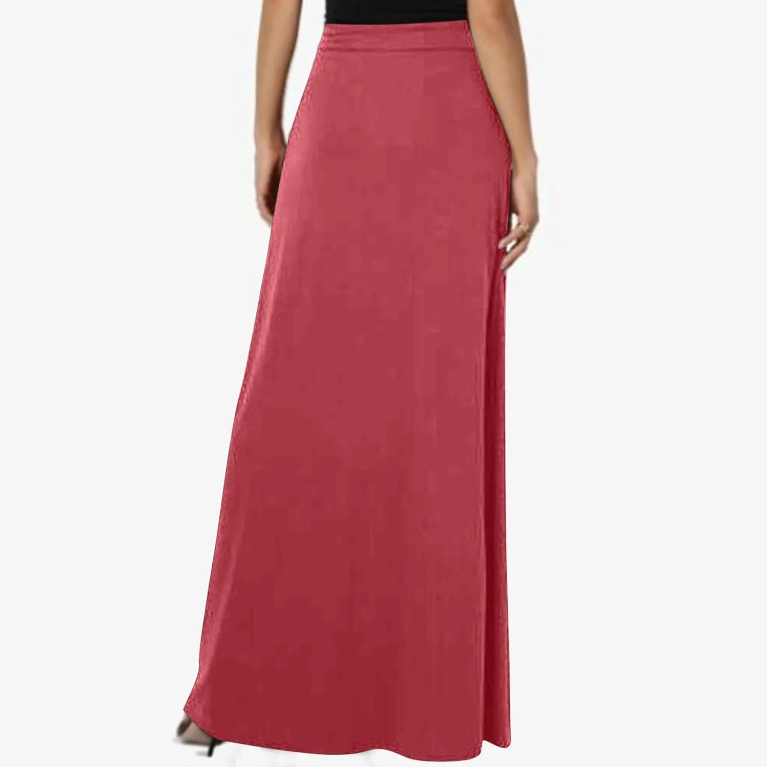 Women's Casual Maxi Skirts A Line Summer Skirts Drawstring Waist Boho Beach Skirt Boho Flowy Long Skirts Resort Wear